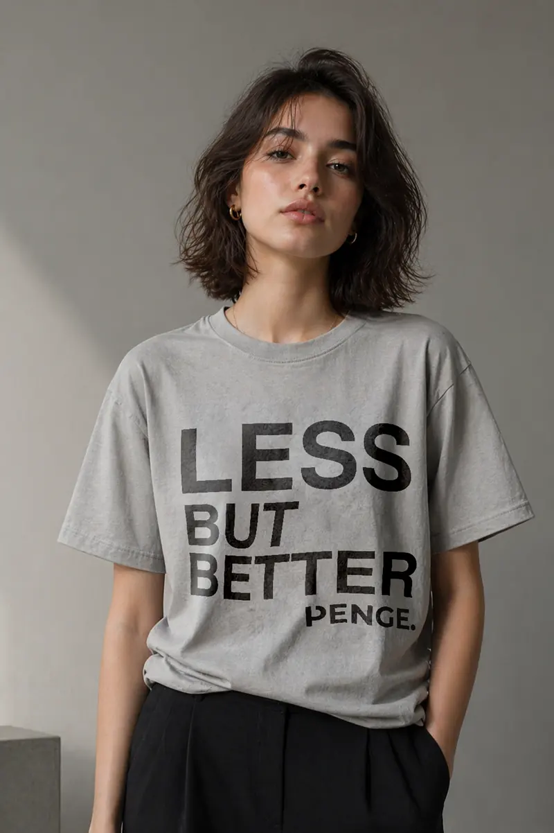 PENGE. LESS BUT BETTER minimalist typography tee